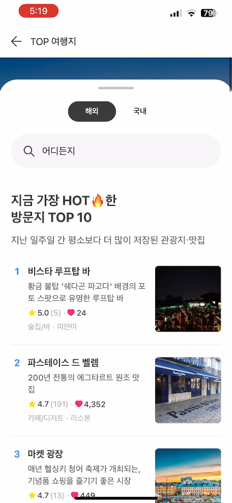 인기 여행지